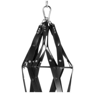 XR Brands - Master Series - Hanging Rubber Strap Cage - Black