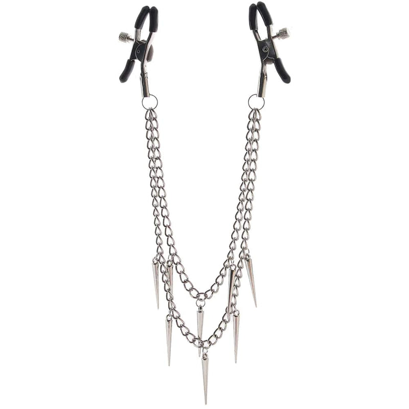 XR Brands Master Series Daggers Double Chain Nipple Clamps
