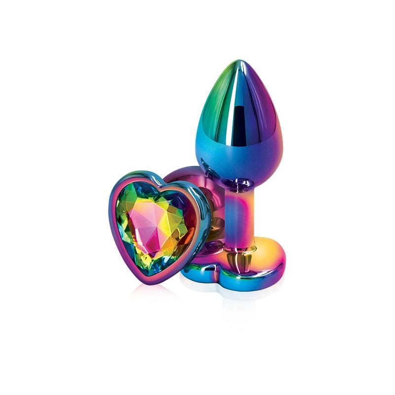 NS Novelties Rear Assets Aluminum Butt Plug (Rainbow Coloured Plug) - Wicked Wanda&