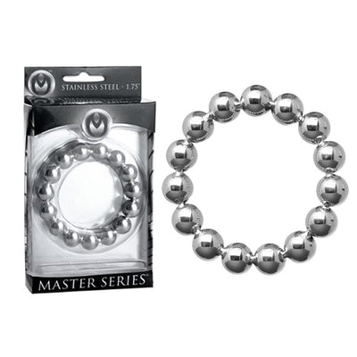 Master Series Stainless Steel Beaded Cock Ring 1.75"
