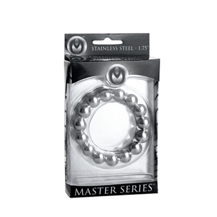 Master Series Stainless Steel Beaded Cock Ring 1.75"