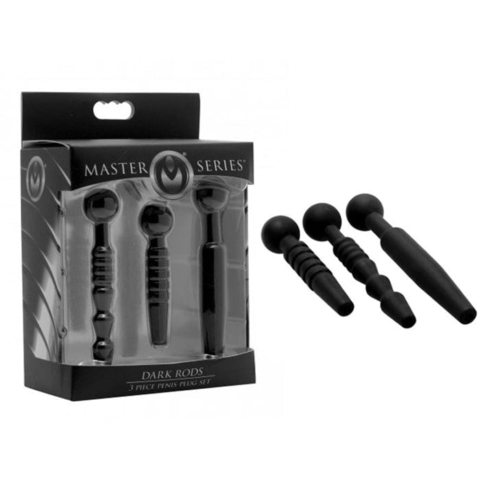 Master Series Dark Rods 3 Piece Silicone Penis Plugs