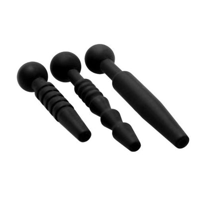 Master Series Dark Rods 3 Piece Silicone Penis Plugs