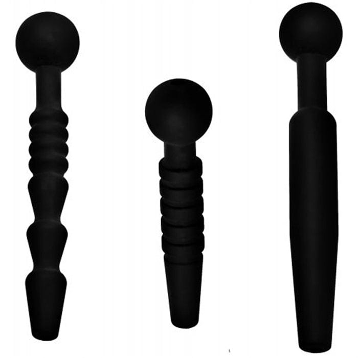 Master Series Dark Rods 3 Piece Silicone Penis Plugs