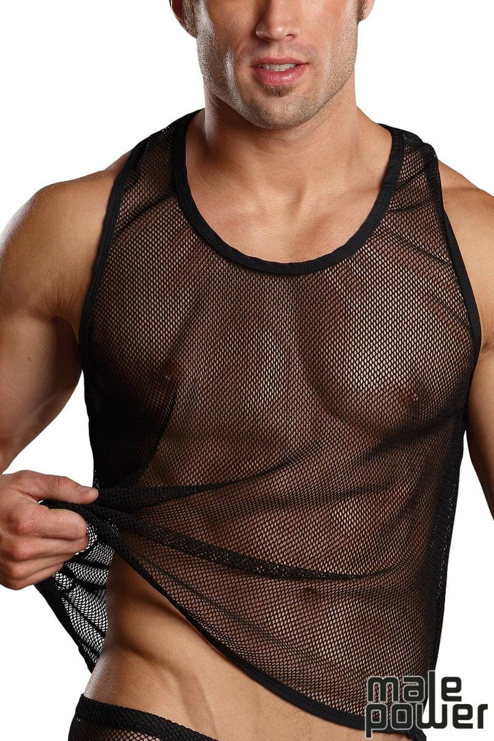 Male Power Stretch Net Tank Top