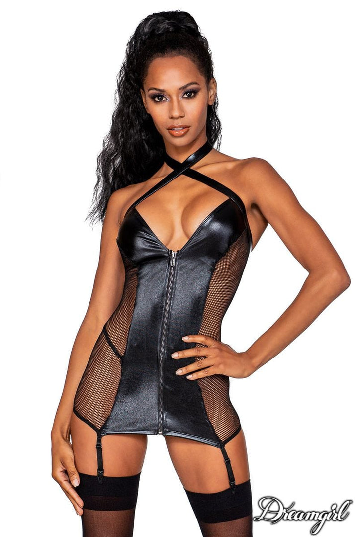 Dreamgirl Zipper Garter Slip