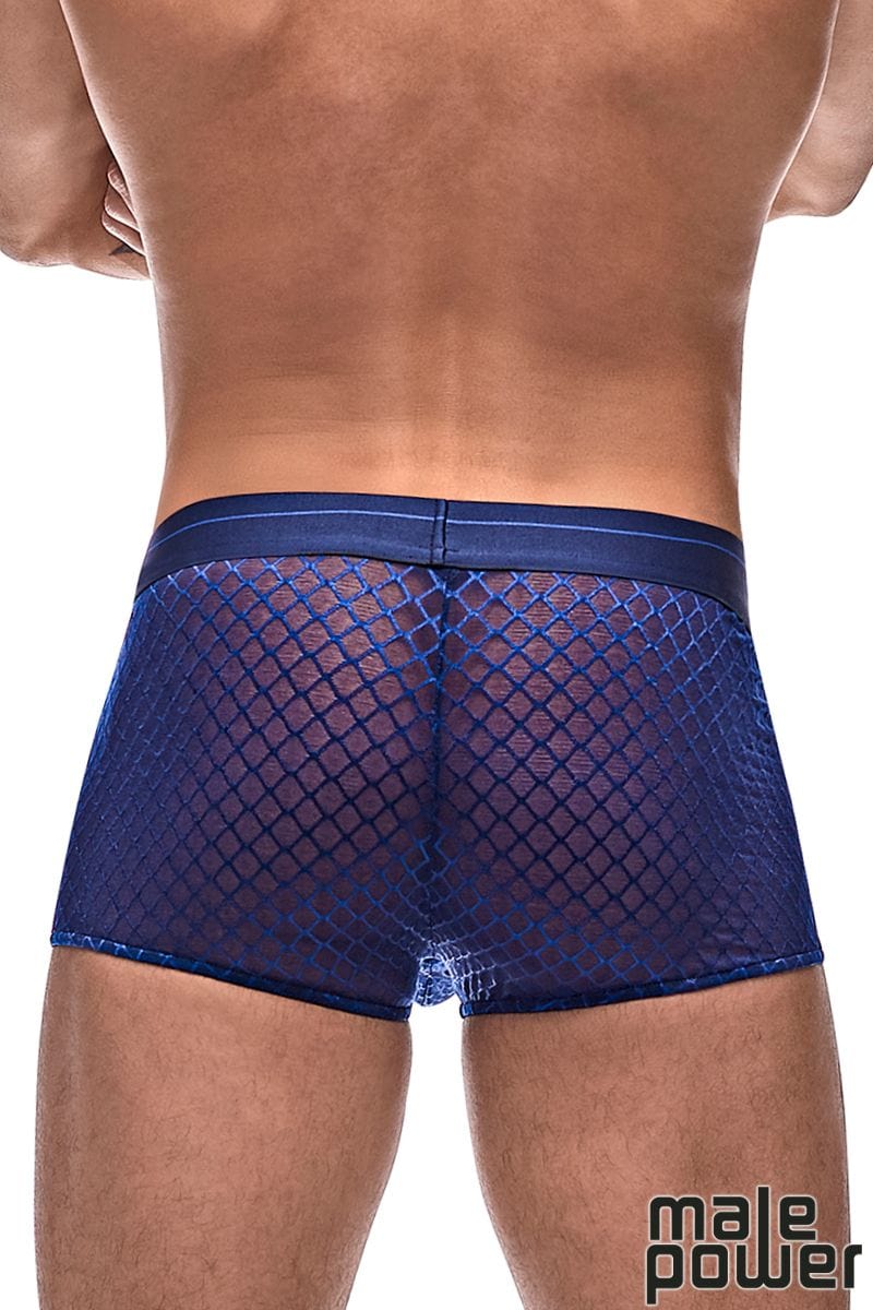 Male Power Diamond Mesh Mini Short