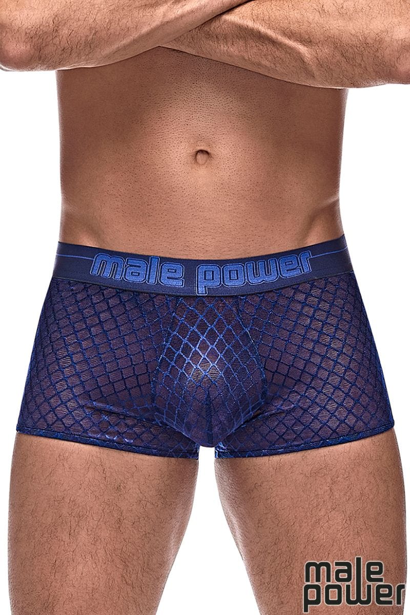 Male Power Diamond Mesh Mini Short