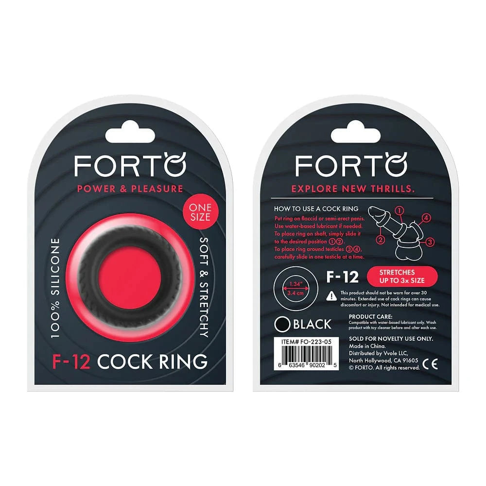 Forto C-Ring F-12 | 35 mm Black Cock Ring
