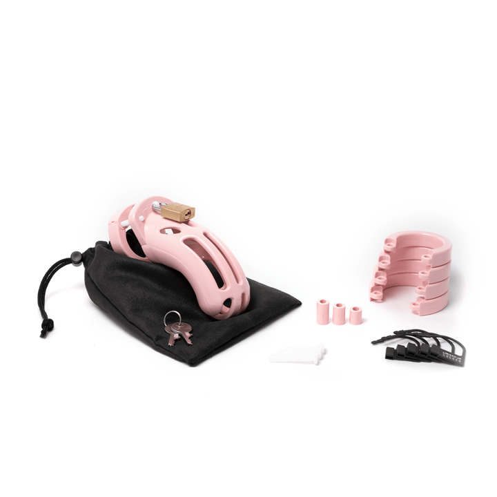 CB-X Chastity Kits - The Curve Pink Kit with 3 3/4" Cage