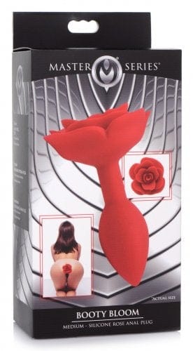 XR Brands Master Series Booty Bloom Silicone Rose Anal Plug - Medium