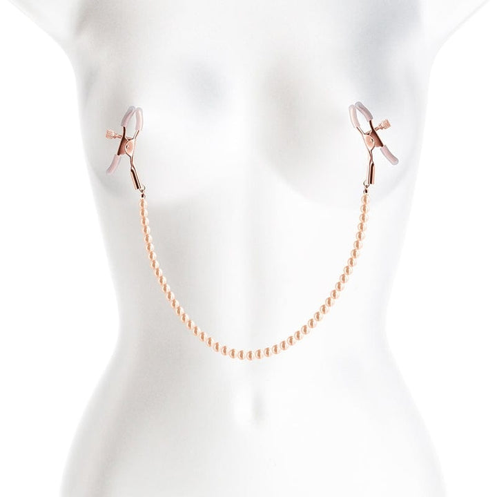 NS Novelties Pearl Nipple Clamps - Rose Gold