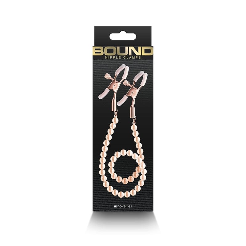 NS Novelties Pearl Nipple Clamps - Rose Gold