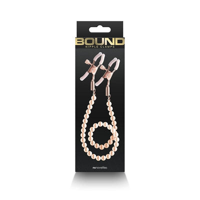 NS Novelties Pearl Nipple Clamps - Rose Gold