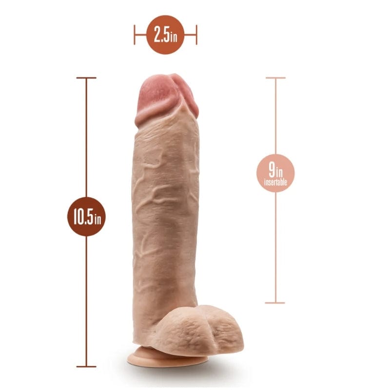 10.5 Inch Hung Rider Realistic Dildo w/ Balls & Suction Cup