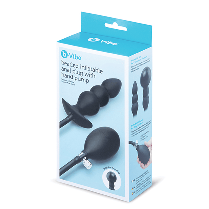 B-Vibe Beaded Inflatable Anal Plug with Hand Pump
