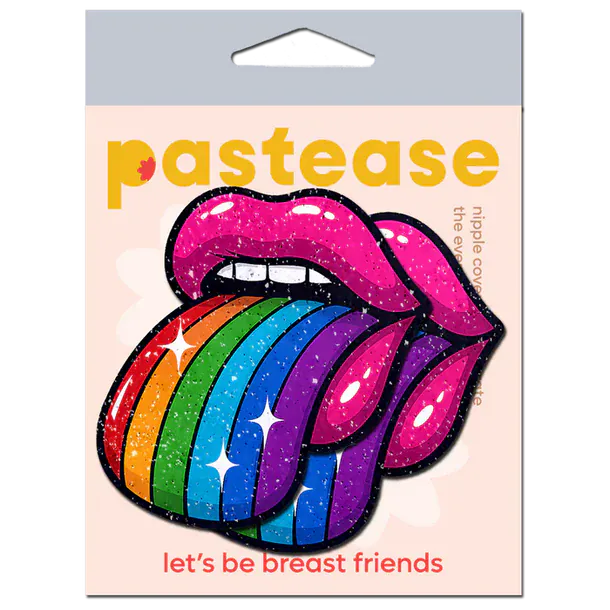 Pastease Pasties - Taste the Rainbow Sparkling Tongue Out Pastie