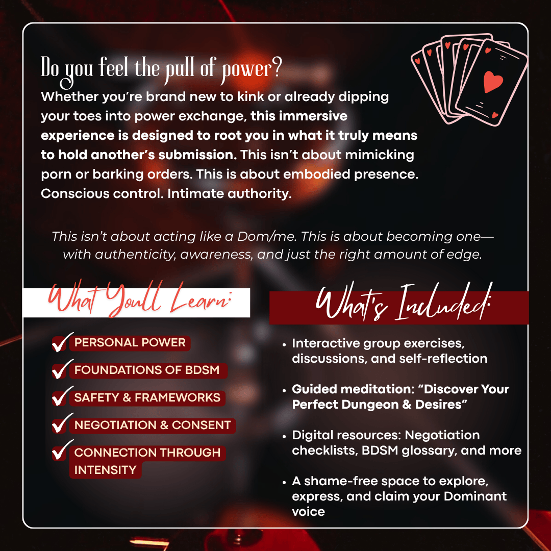 From Curious To Commanding: A welcoming entry into grounded, ethical Dominance (November 15th)