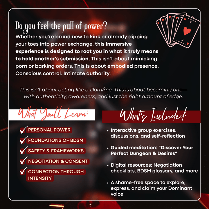 From Curious To Commanding: A welcoming entry into grounded, ethical Dominance (November 15th)