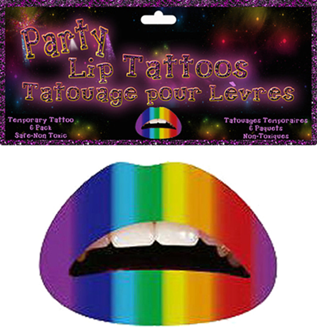 Gay Pride Rainbow Lip Tattoo