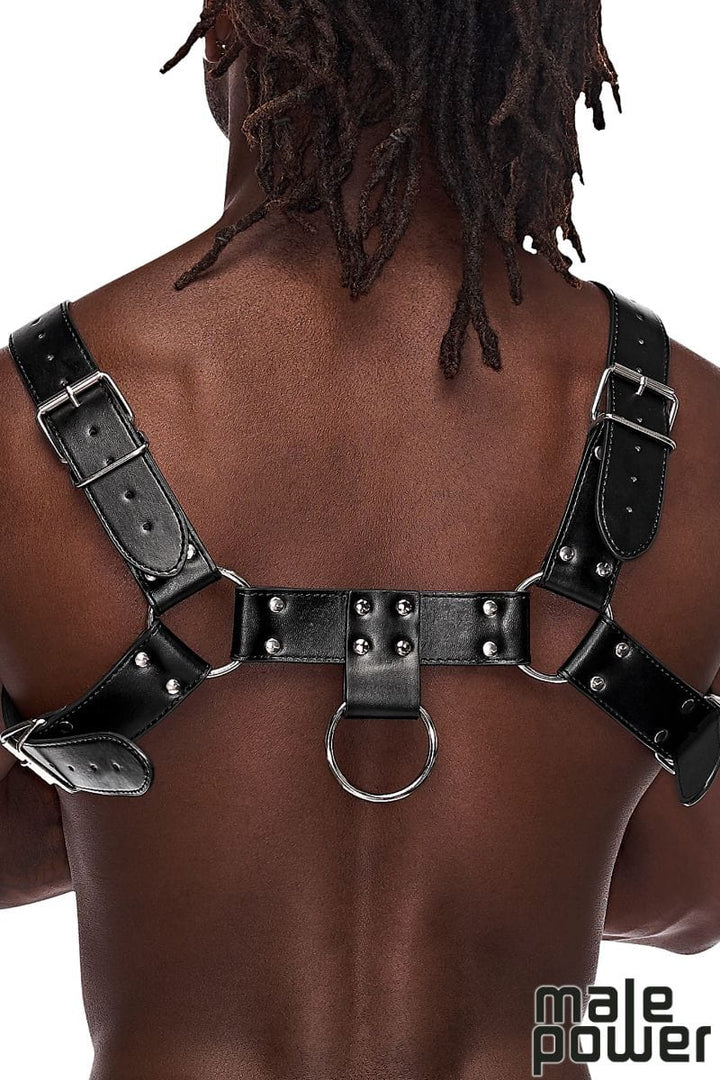 Male Power PU Leather Chest Harness Aries