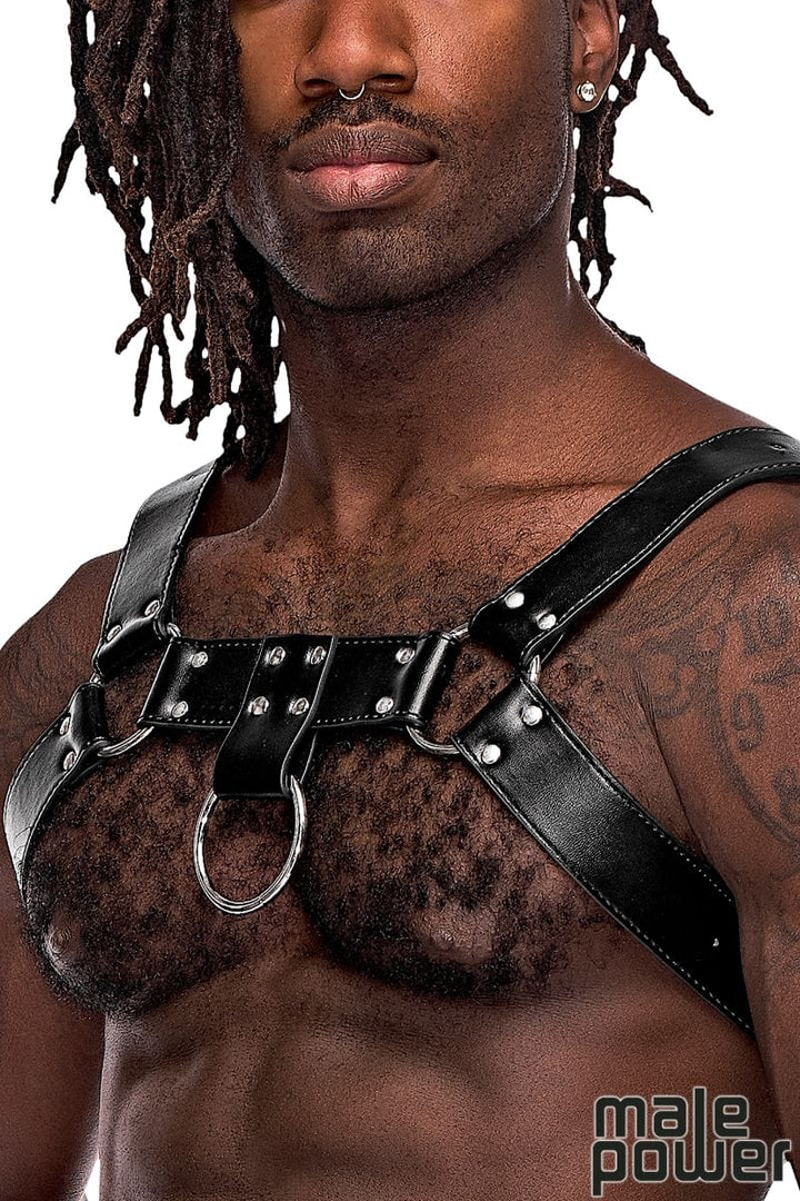 Male Power PU Leather Chest Harness Aries