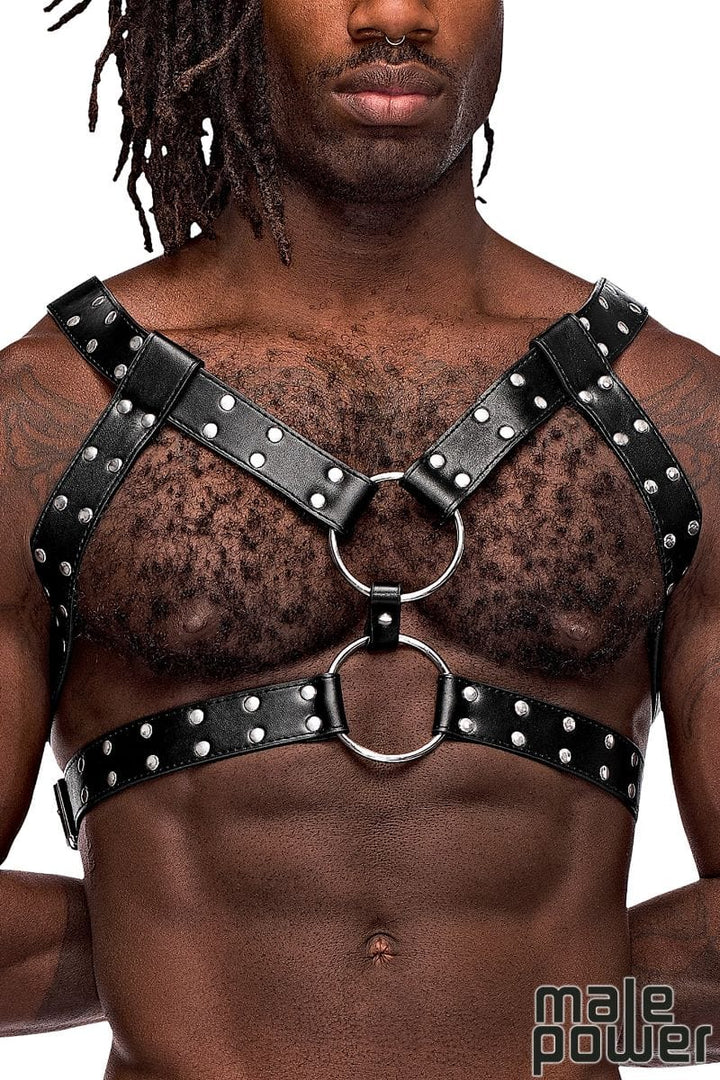 Male Power Soft nubuck PU Leather Chest Harness