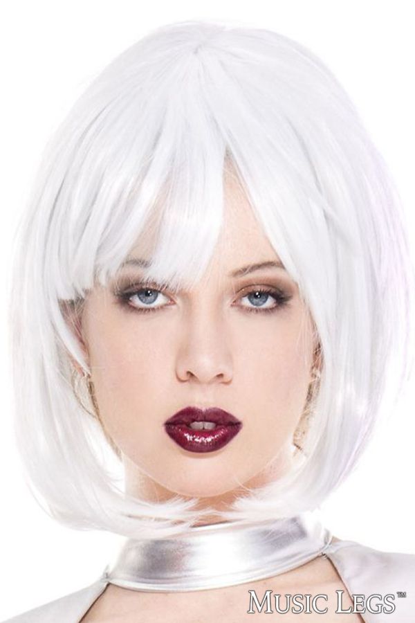 Music Legs Short Hair Wig in White