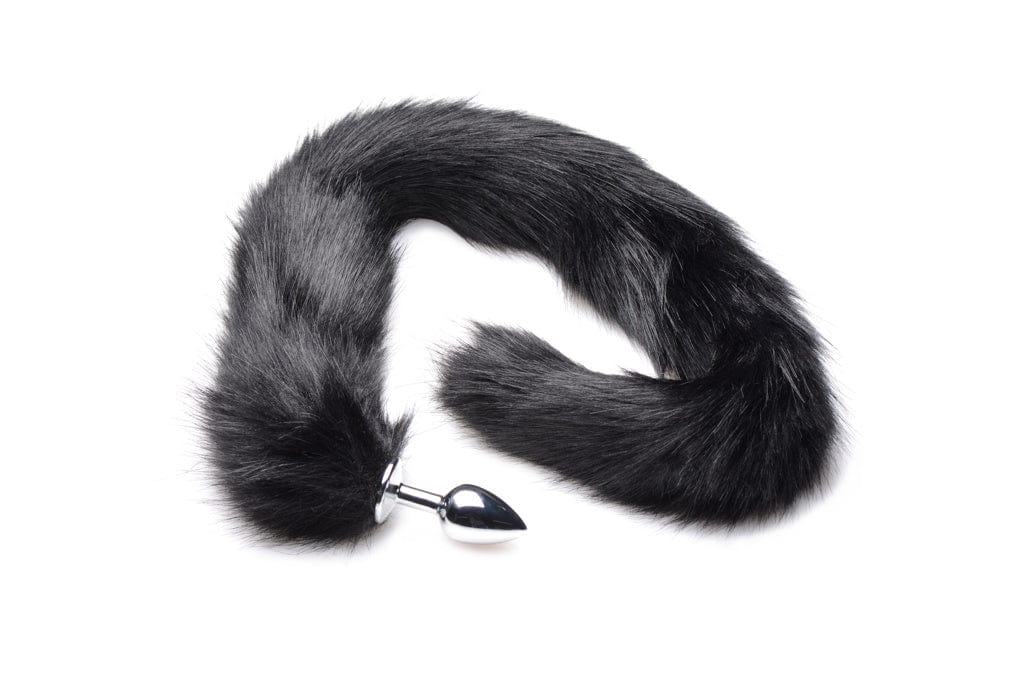 Tailz - Metal Anal Plug With Extra Long Mink Tail - Black