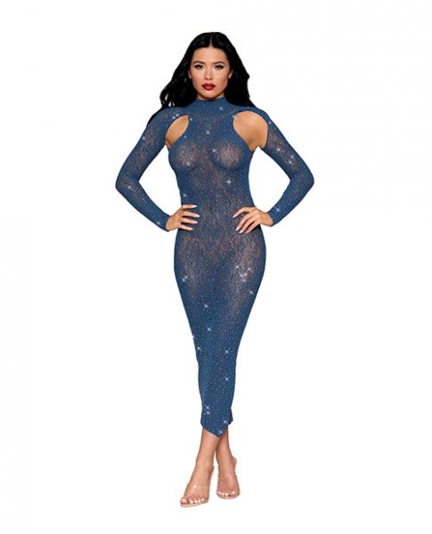 Dreamgirl Rhinestone Gown Bodystocking Midnight Blue