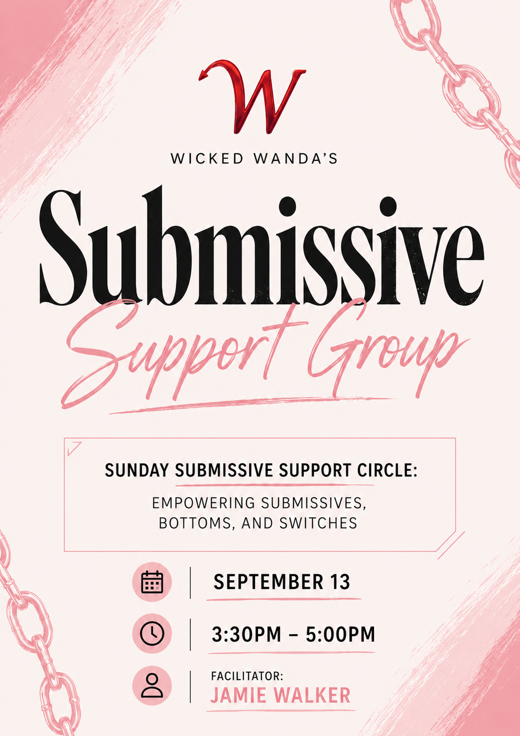 Sunday Submissive Support Circle: Empowering Submissives, Bottoms, and Switches | September 13, 2026