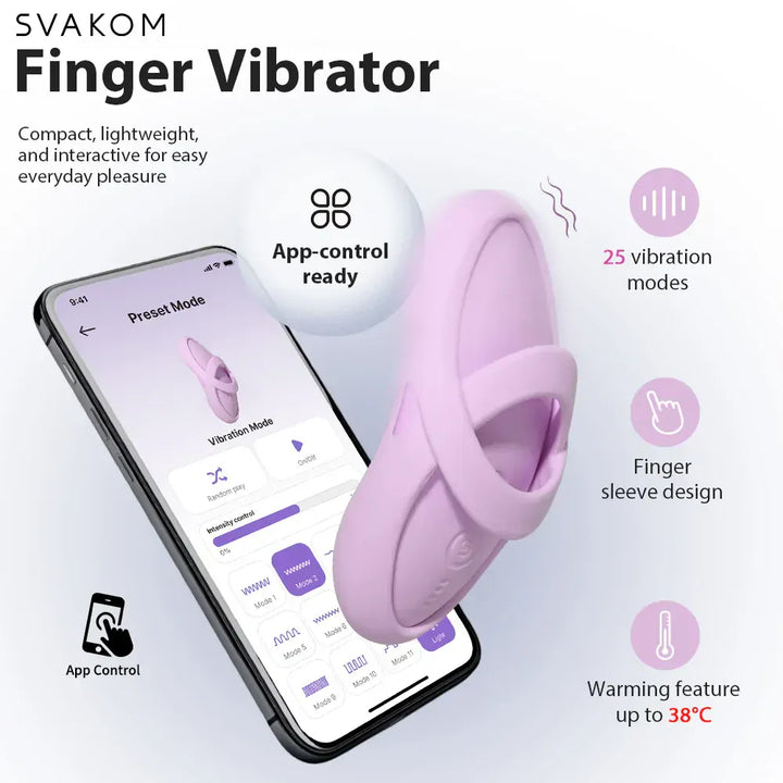 Svakom - ECHO 2 App control Flexible vibrating Finger with Heating function