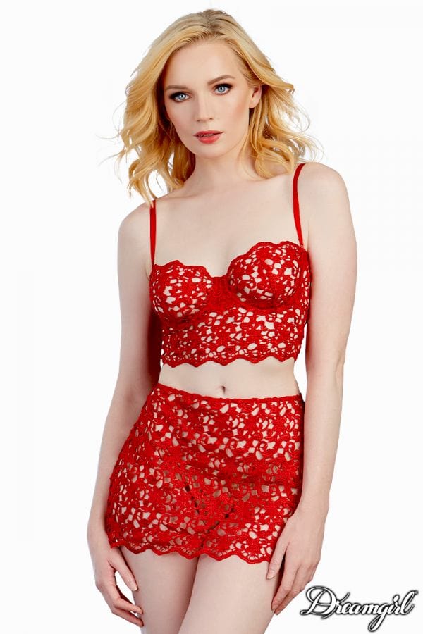 Dreamgirl - 2PC Venice Lace Set - Red