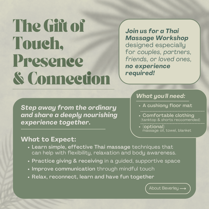 Thai Massage Workshop for Couples and Duos | May 30th