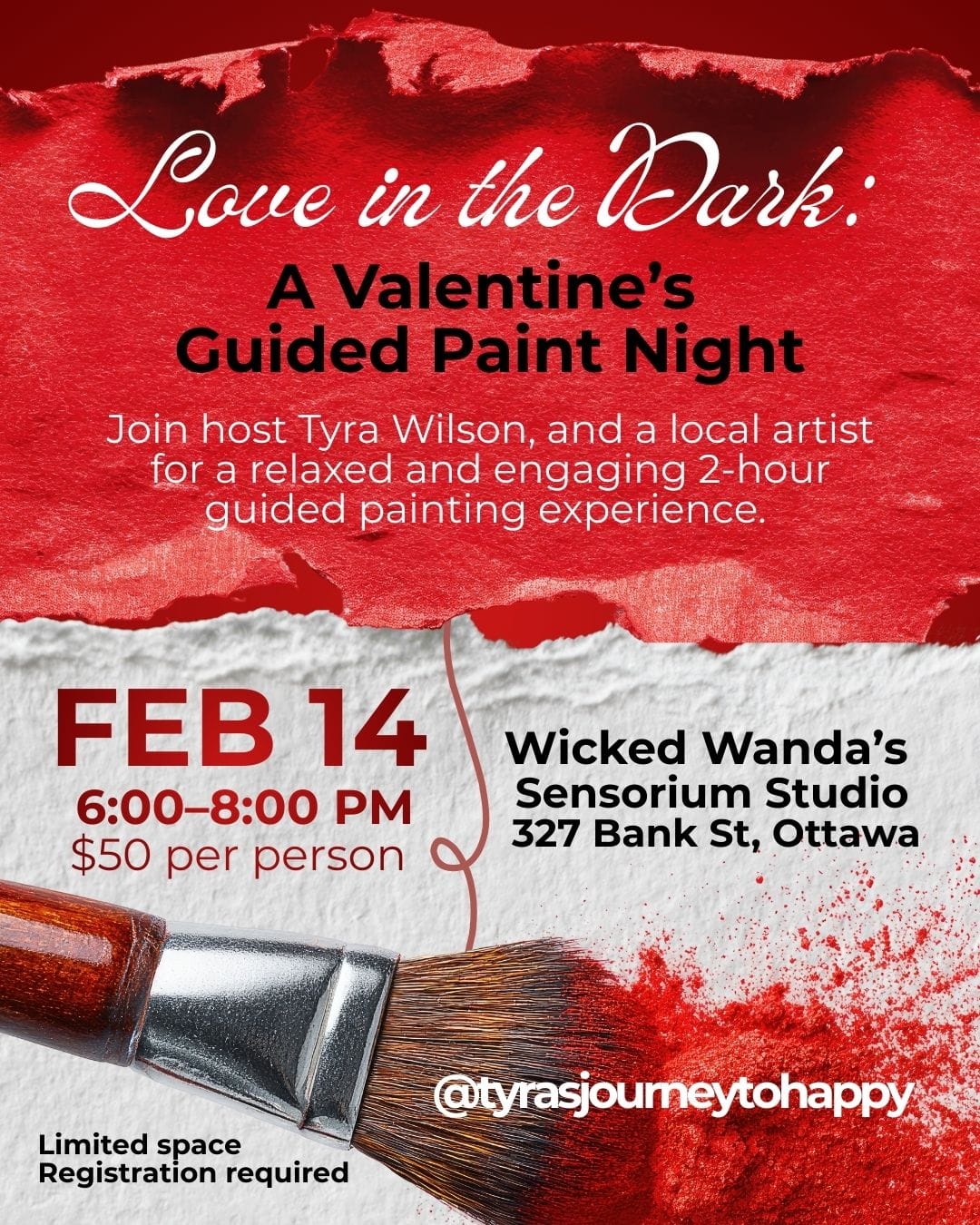 Love in the Dark: A Valentine's Guided Paint Night FEB 14