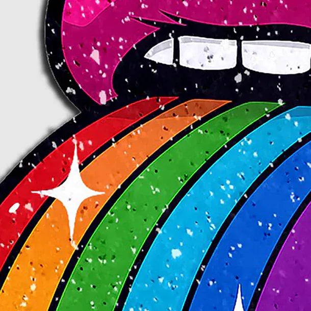 Pastease Pasties - Taste the Rainbow Sparkling Tongue Out Pastie
