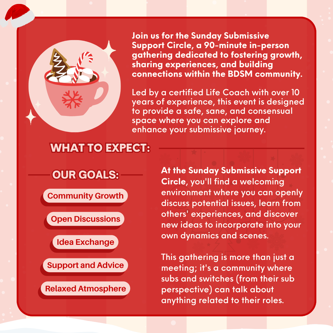 Sunday Submissive Support Circle: Empowering Submissives, Bottoms, and Switches | Dec 7th