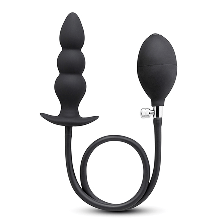 B-Vibe Beaded Inflatable Anal Plug with Hand Pump