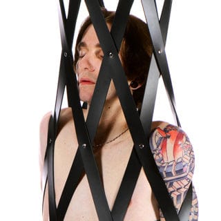 XR Brands - Master Series - Hanging Rubber Strap Cage - Black