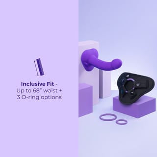 B-Vibe - Vibrating Curved Strap-On Kit 6.5" Dildo