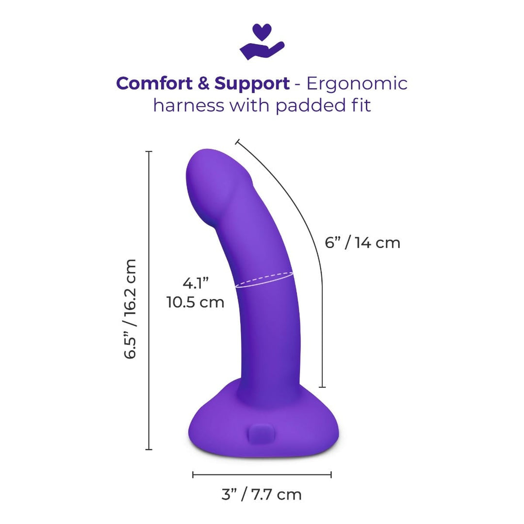 B-Vibe - Vibrating Curved Strap-On Kit 6.5" Dildo