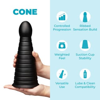 Cone 10" Tapered & Ribbed Dildo | B Vibe