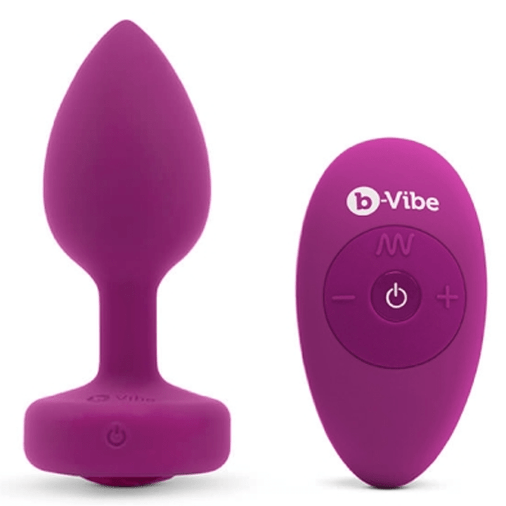 Vibrating Jewel Plug| S/M | Fuchsia