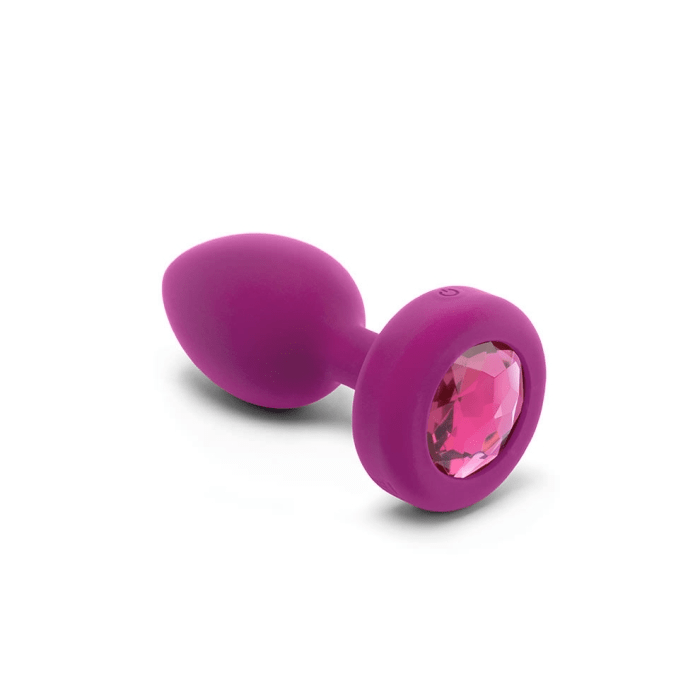 Vibrating Jewel Plug| S/M | Fuchsia