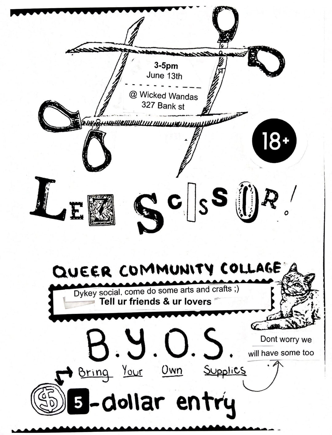 Lez Scissor! Queer Community Collage June 13
