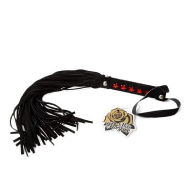 Miss Morgane Gold - Medium Black suede with red stars Whip