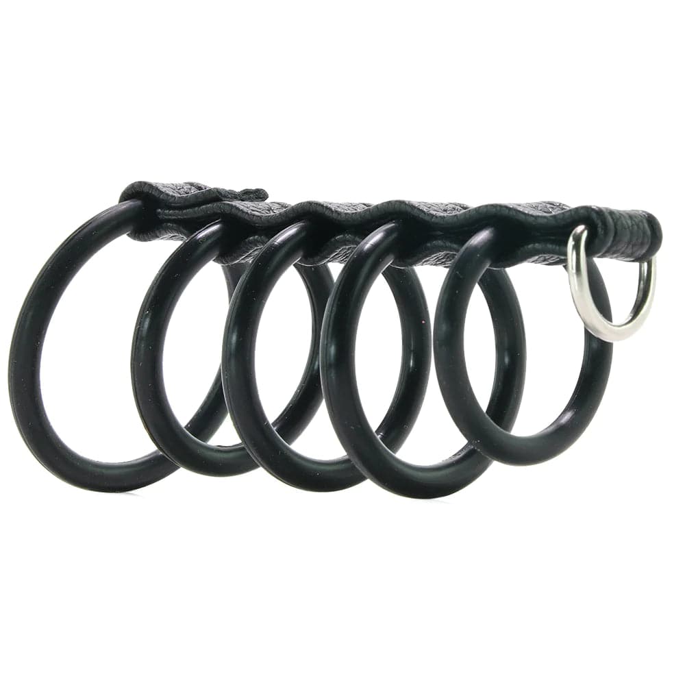 Electric Eel 5 Ring Rubber Gates of Hell Cock Cage with Lead