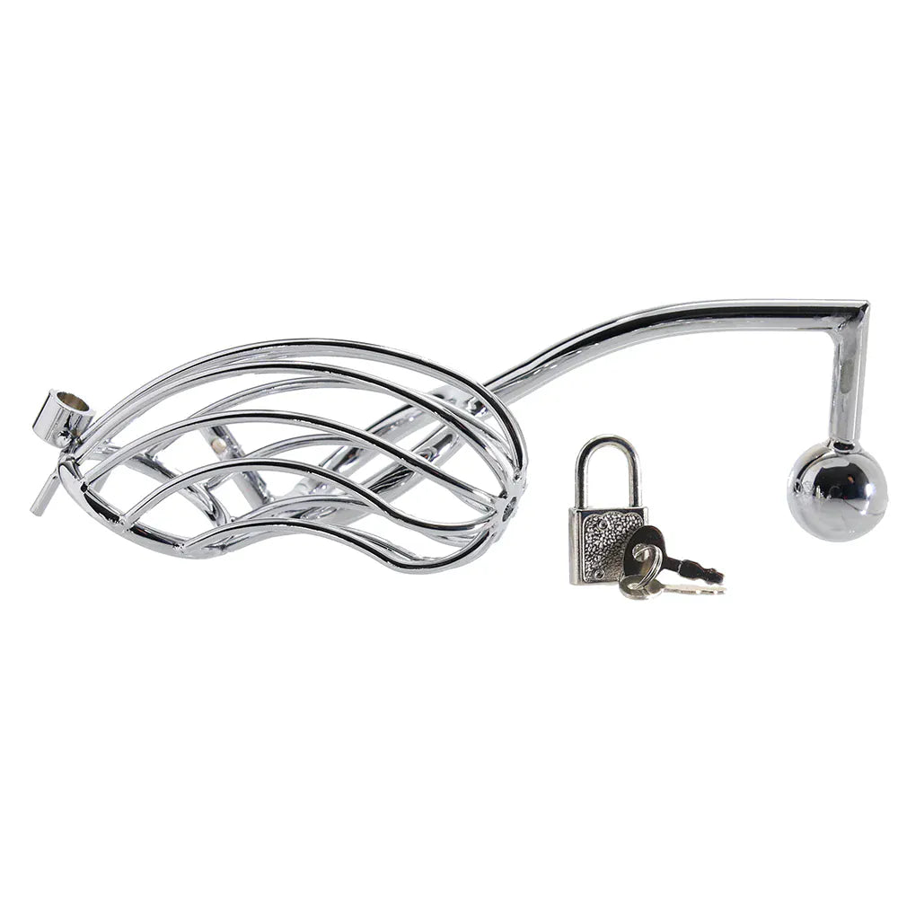 Blue Line Cage with Anal Stimulator