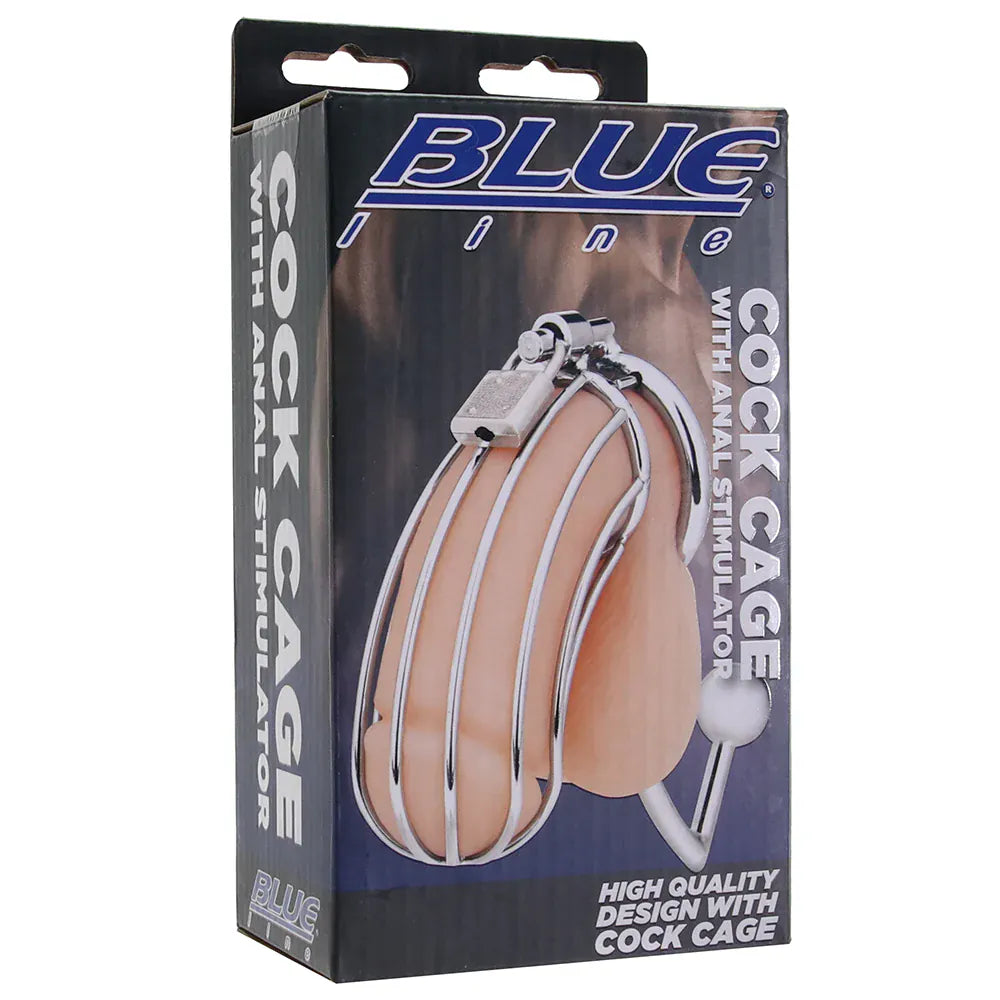 Blue Line Cage with Anal Stimulator