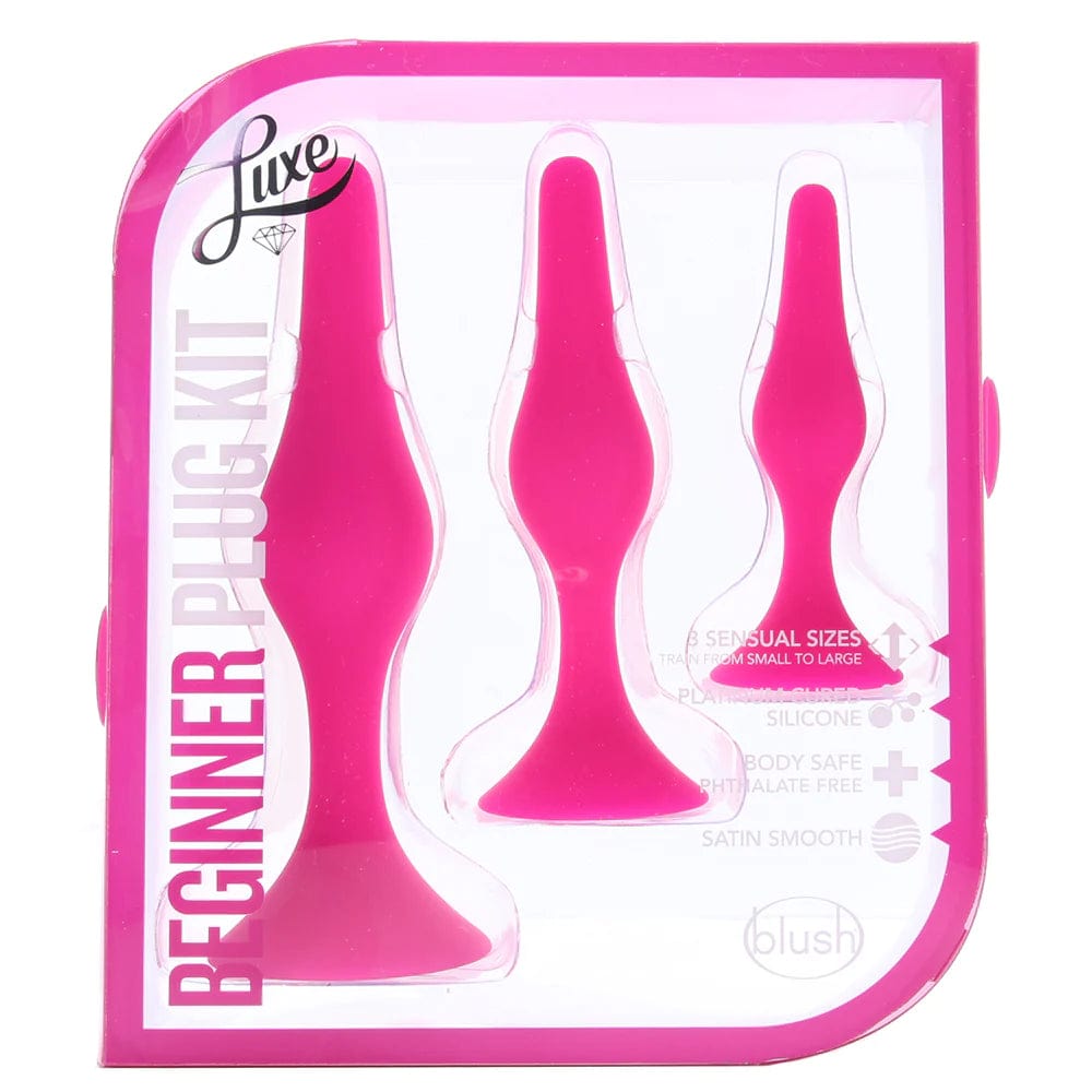 Blush Luxe Beginner Silicone Butt Plug Kit in Pink